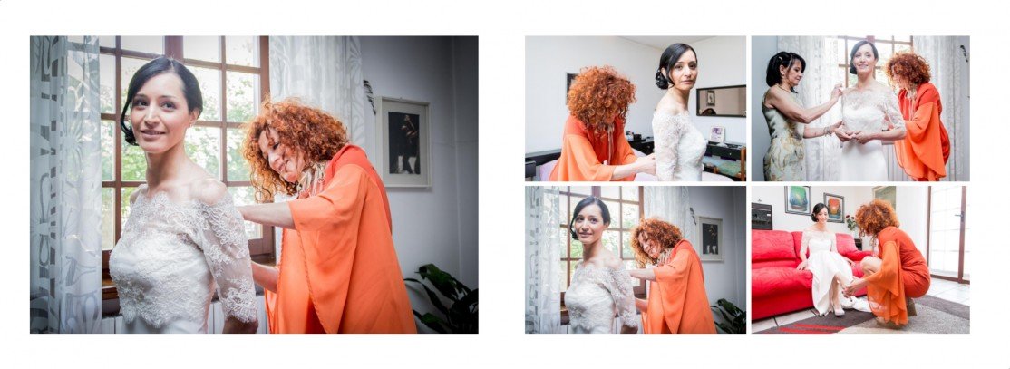 Impaginazione album matrimonio Corte Berghemina