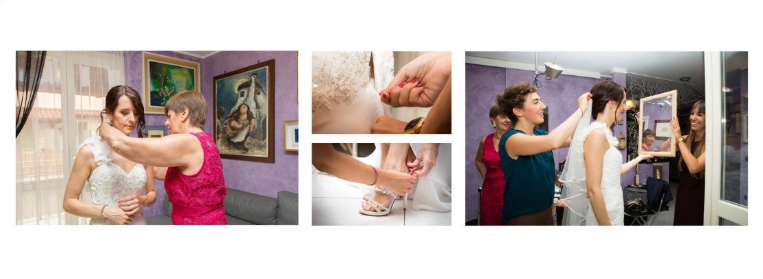 Impaginazione album matrimoniale villa Belvedere