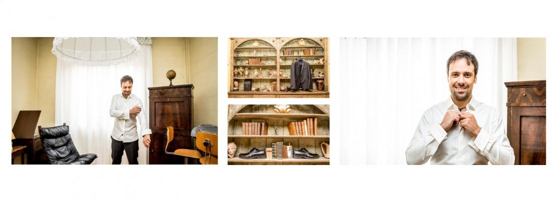 Impaginazione album matrimoniale villa Belvedere