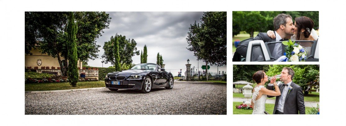 Impaginazione album matrimoniale villa Belvedere