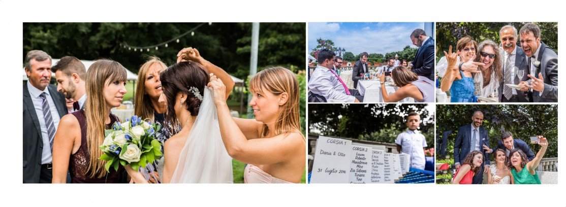 Impaginazione album matrimoniale villa Belvedere