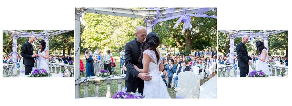 Impaginazione album matimonio Viola e Luca Villa Belvedere Bergamo